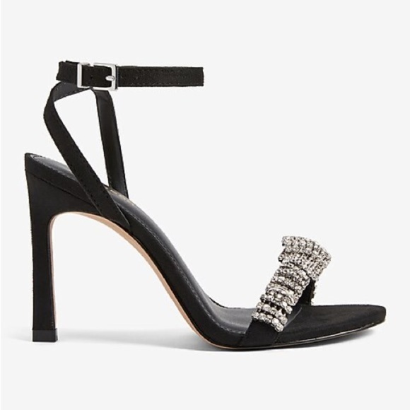 Express Rhinestone Embellished Knot Heeled Sandals sz 7 - Picture 1 of 11